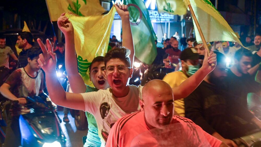 Lebanese celebrate preliminary results in decisive parliamentary election