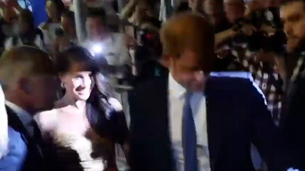 Prince Harry and wife Meghan leave Women of Vision Awards ceremony in New York