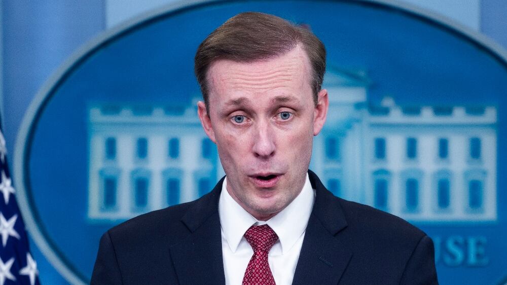 US National Security Advisor Jake Sulllivan speaks on the apparent Russian atrocities in Bucha, Ukraine, from the White House Press Briefing Room  in Washington, DC, USA, 04 April 2022.   EPA / JIM LO SCALZO