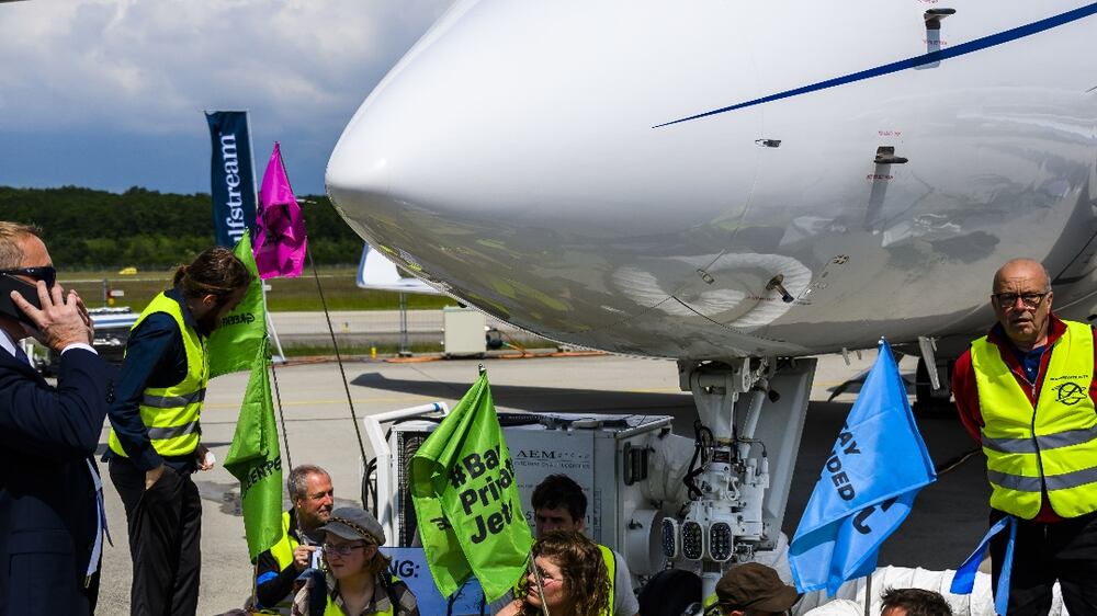 Climate protesters storm private jet fair at Geneva Airport