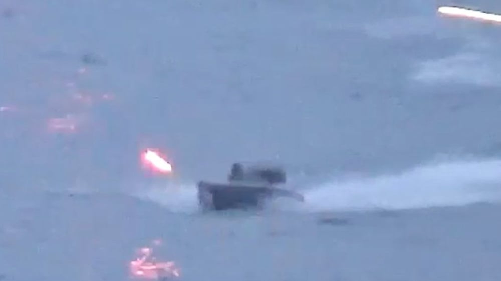 Moment Russian warship is attacked by drones in Black Sea