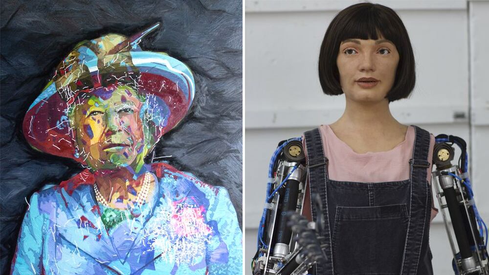 Robot paints portrait of Queen Elizabeth II