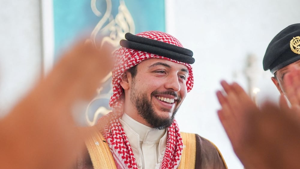 Crown Prince Hussein of Jordan celebrates groom shower