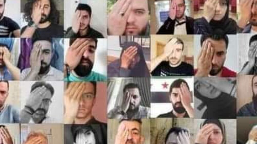 Social media users cover their eyes in support of Syrian woman kicked in the face in Turkey