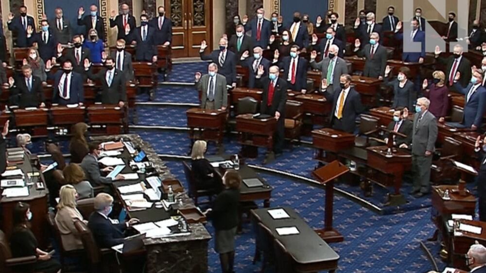 US Senate sworn in for Trump's historic second impeachment trial