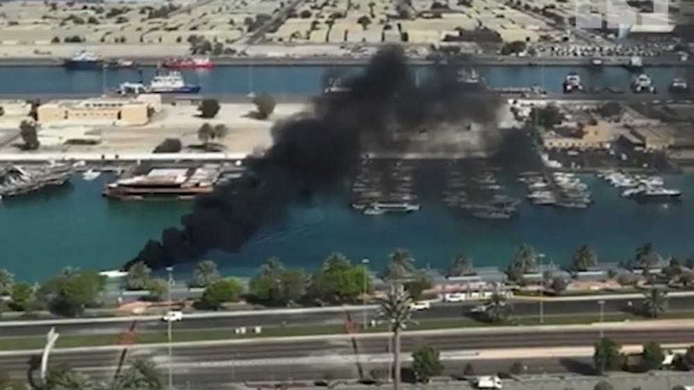 Boat catches fire at Abu Dhabi's Mina Zayed