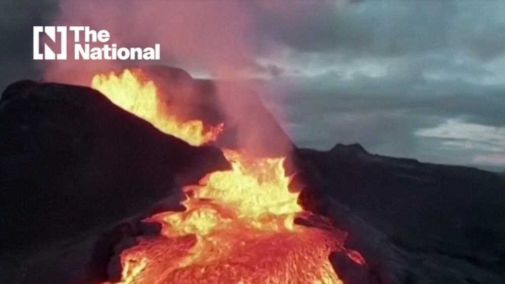 Watch the moment a drone crashes into erupting Icelandic volcano