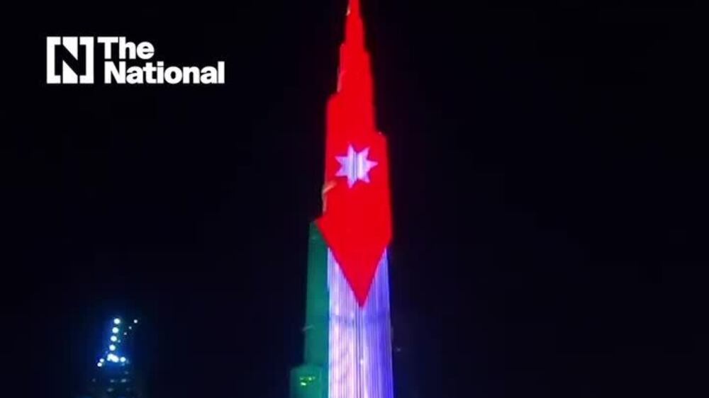 Burj Khalifa lights up in Jordanian flag on kingdom’s independence day