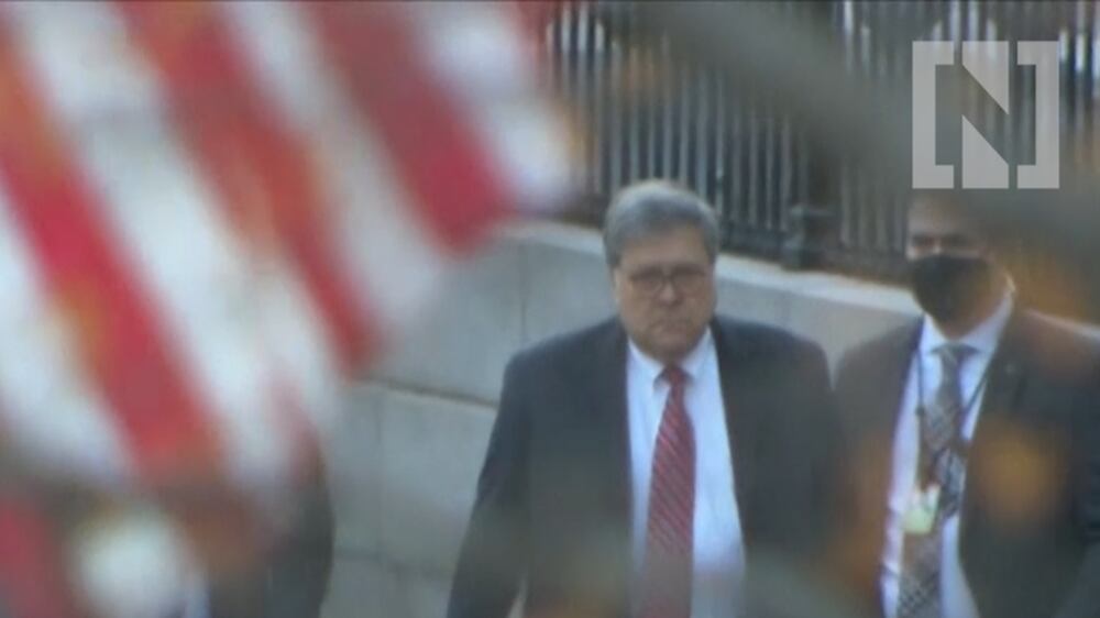 Attorney General Bill Barr leaves the White House after admitting no evidence of voter fraud