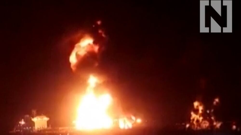 Aftermath of oil tanker blast off Saudi Arabia