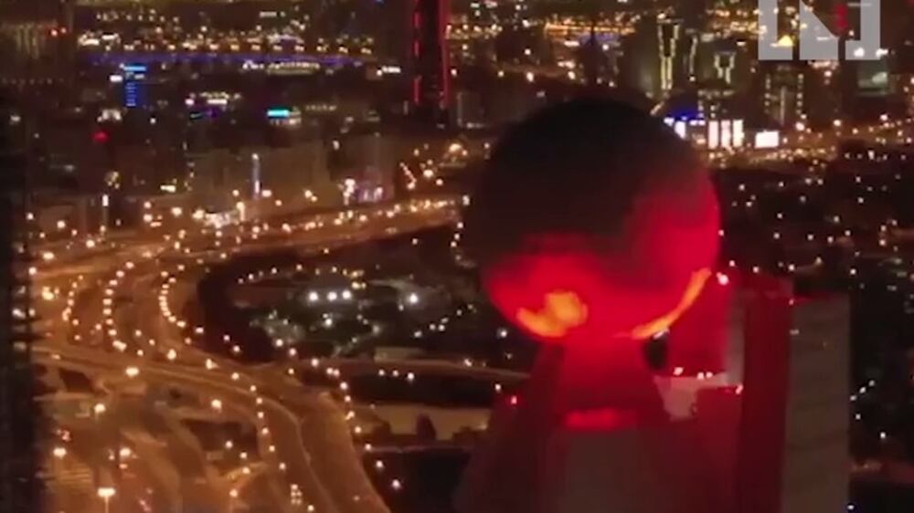 UAE landmarks light up in red for the Hope Probe mission to Mars