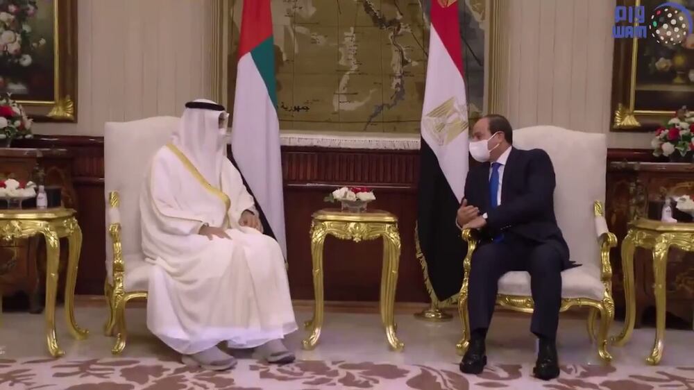 Crown Prince of Abu Dhabi holds talks with Egypt's El Sisi during Cairo visit