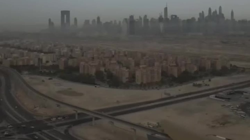 Drone footage shows cloudy weather in Dubai