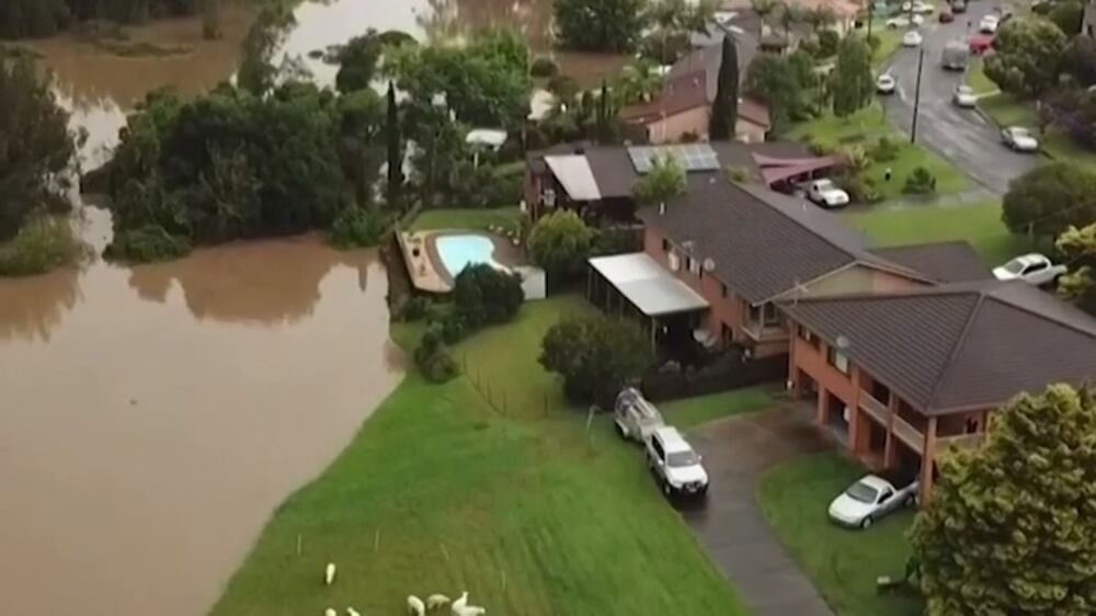 Drone footage shows damage caused by heavy rain in Australia's east coast