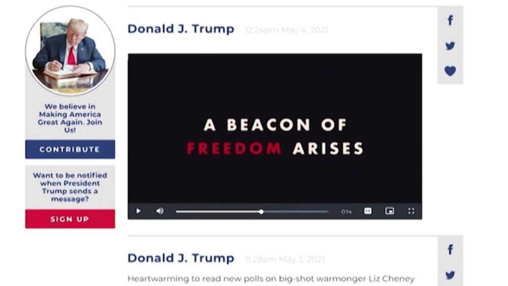 Donald Trump's Facebook ban upheld as former president sets up own website