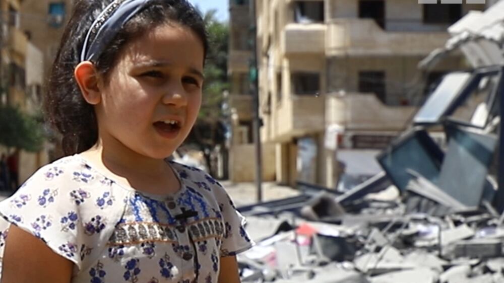 Gaza girl tells of losing home in Israeli air strike
