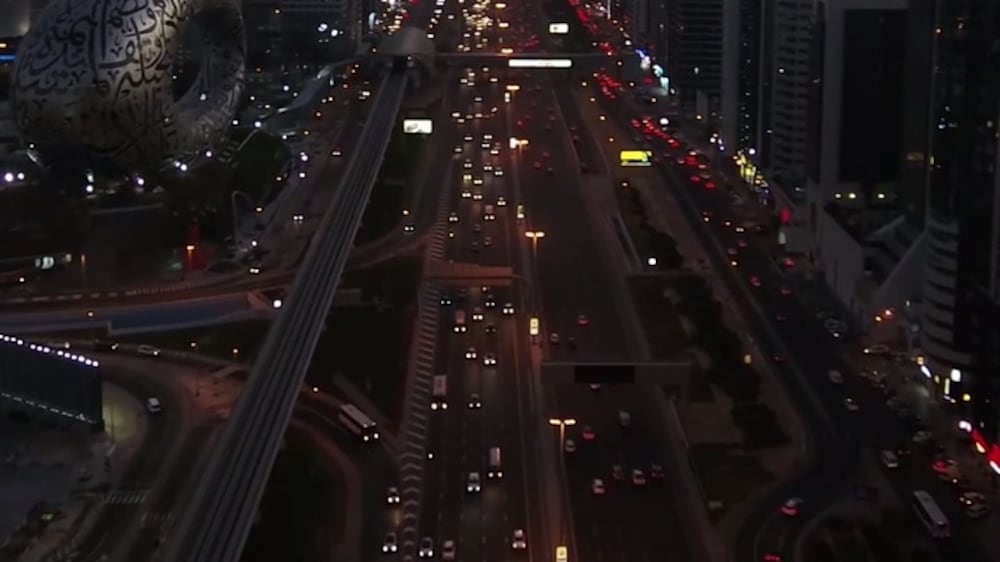 Drone footage shows Dubai buzzing a year after empty streets