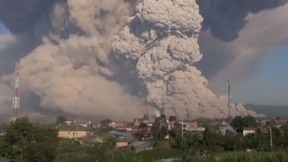 Indonesia's Mount Sinabung spews hot clouds of ash