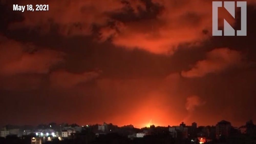 Gaza Strip darkness pierced by blasts