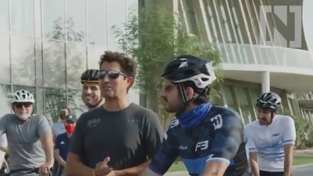 Sheikh Hamdan leads bike tour in Dubai
