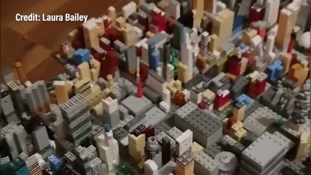Boy builds Lego Manhattan