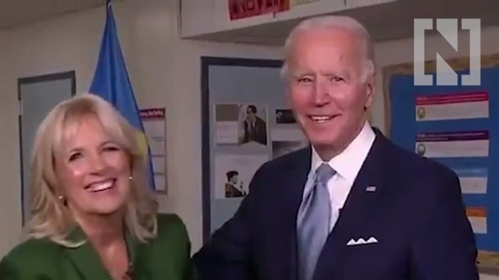 'I'm Jill Biden's husband': touching moment between presidential candidate and his wife 