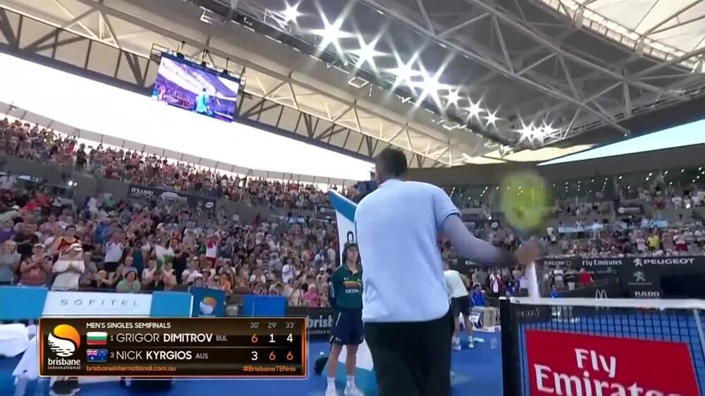 Kyrgios beats Dimitrov to reach Brisbane final