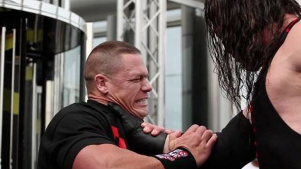 Video: WWE superstar John Cena performs Attitude Adjustment on Kane at top of Burj Khalifa