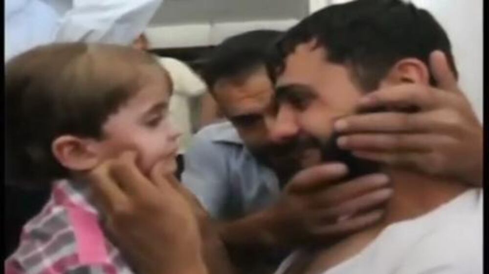 Video: Father reunites with son feared killed in chemical attack