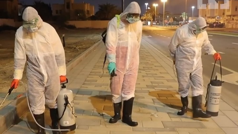 Empty streets in UAE as disinfection drive goes under way