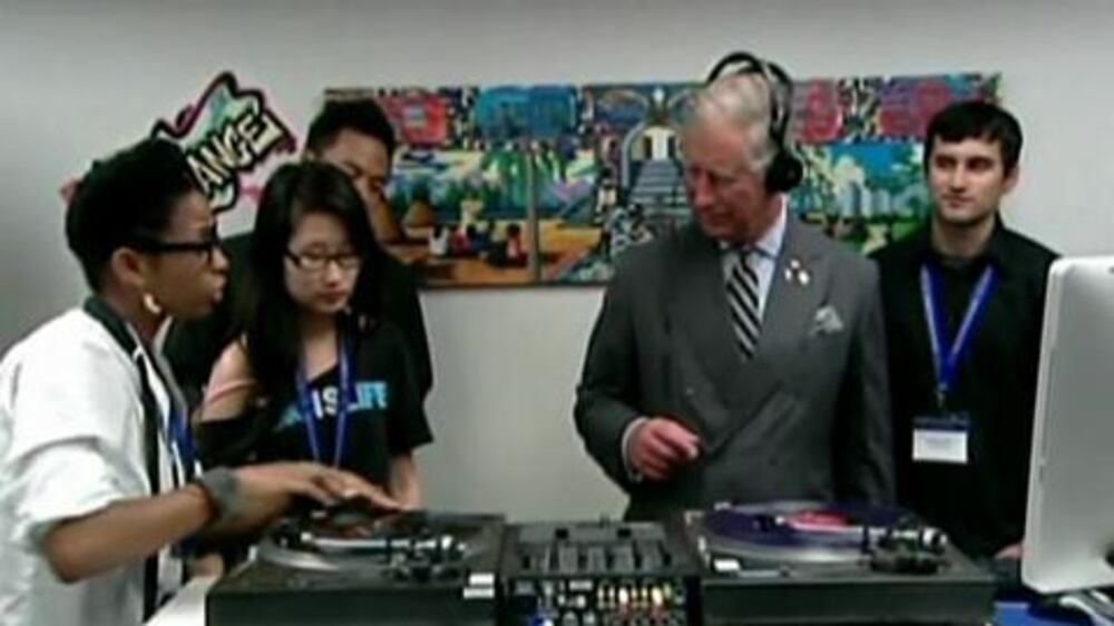 Video: Prince Charles spins the vinyl