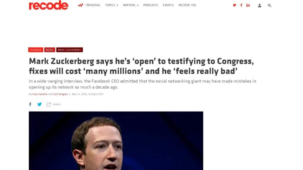 Zuckerberg says Facebook made 'mistakes' on data