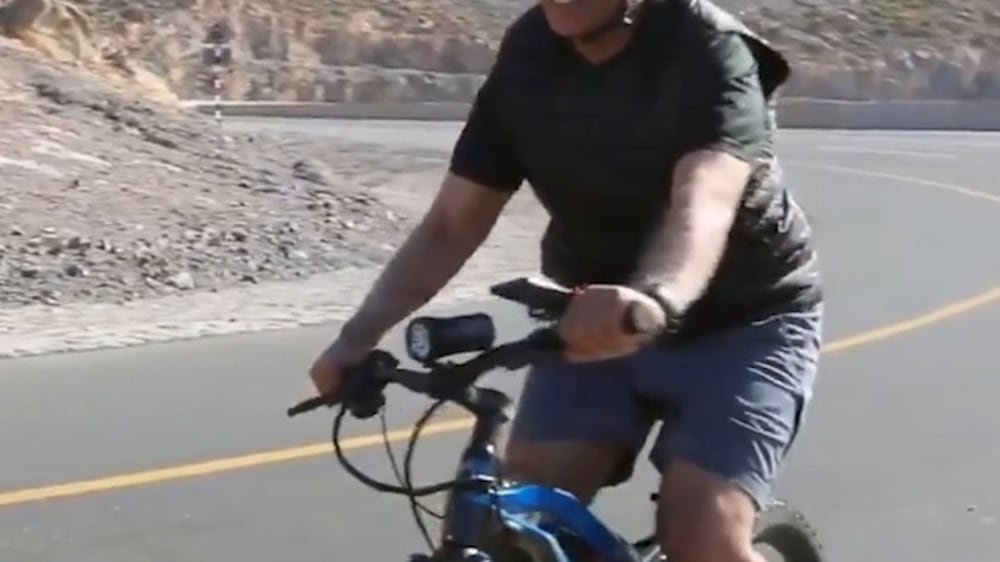Ras Al Khaimah ruler cycles around Jebel Jais