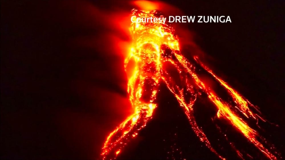 Mount Mayon erupts