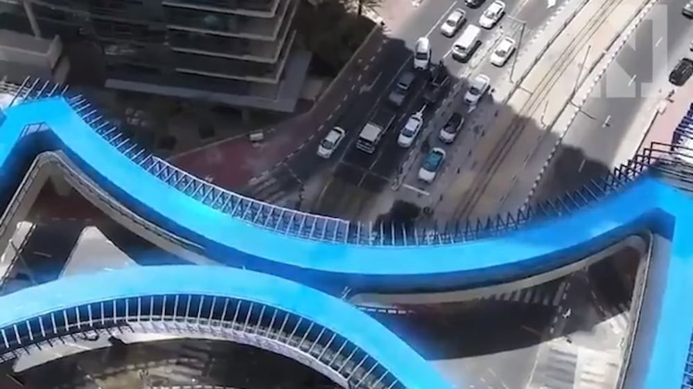 New four-way pedestrian bridge in Dubai Marina