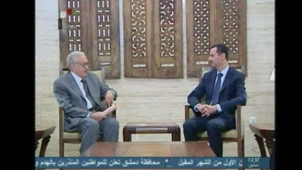 Video: Assad discuss with Brahimi about Syria holiday truce