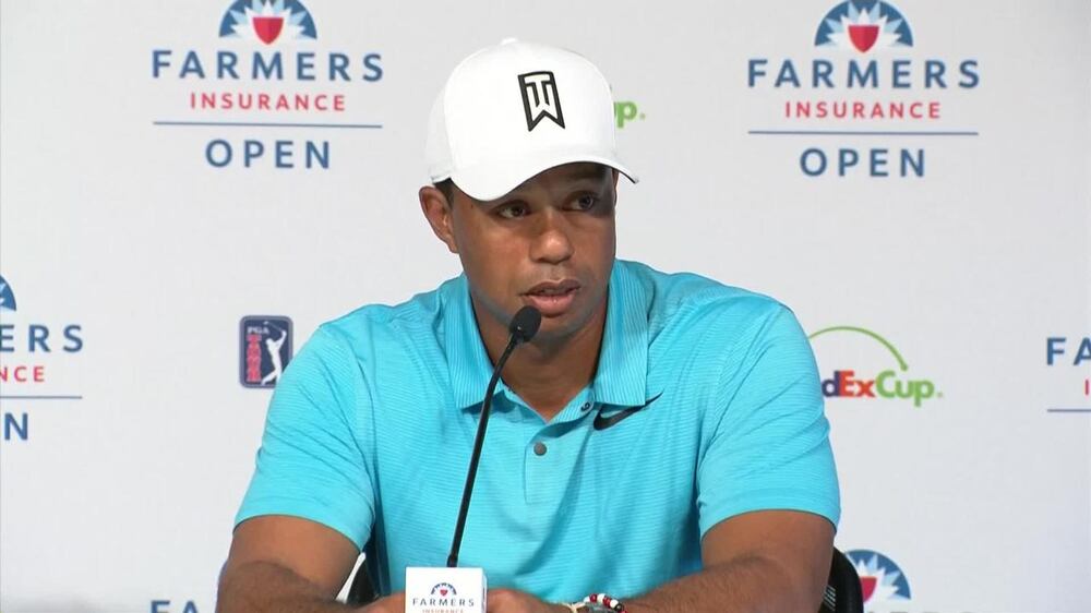 Tiger Woods speaks ahead of the Farmers Insurance Open