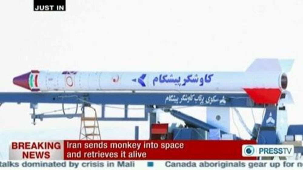 Video: Iran launches monkey into space