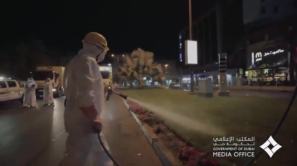 Dubai disinfects streets