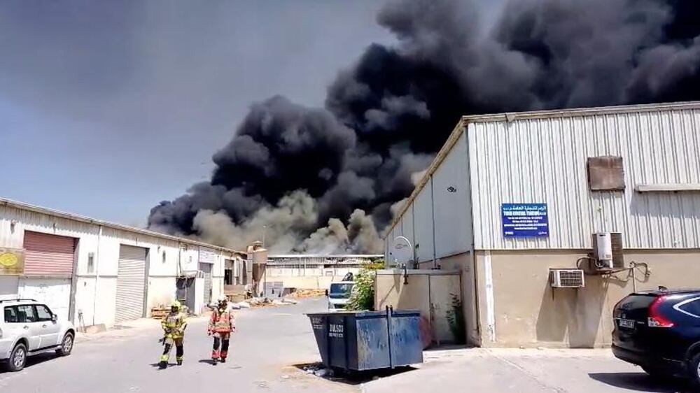 Video: Textiles warehouse catches fire in Dubai industrial estate