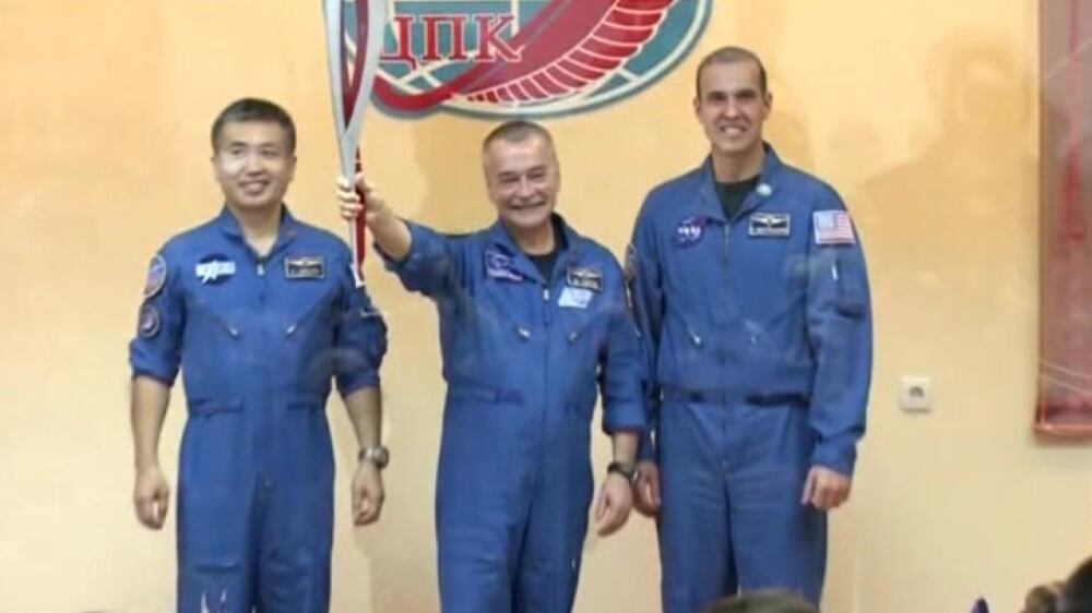 Video: Olympic torch heads to international space station