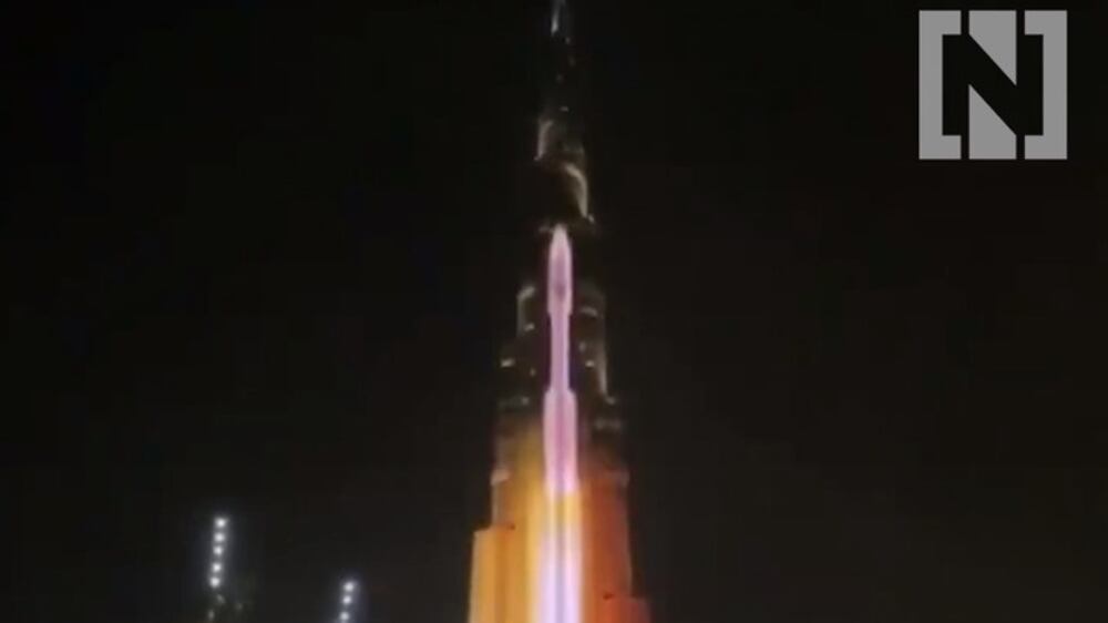 Burj lights up as Mars Hope probe prepares for launch