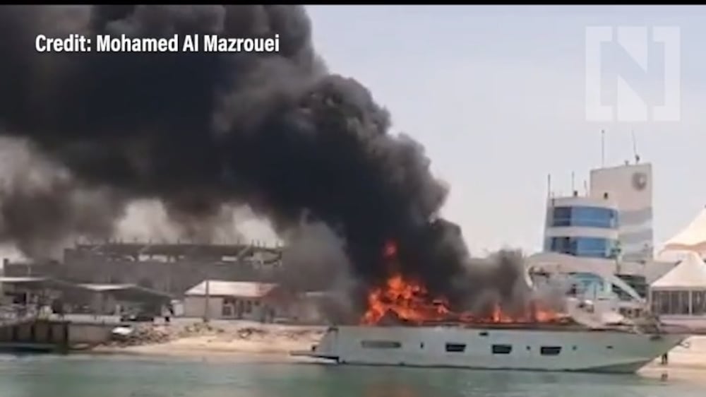 Boat fire near Abu Dhabi's Marina Mall