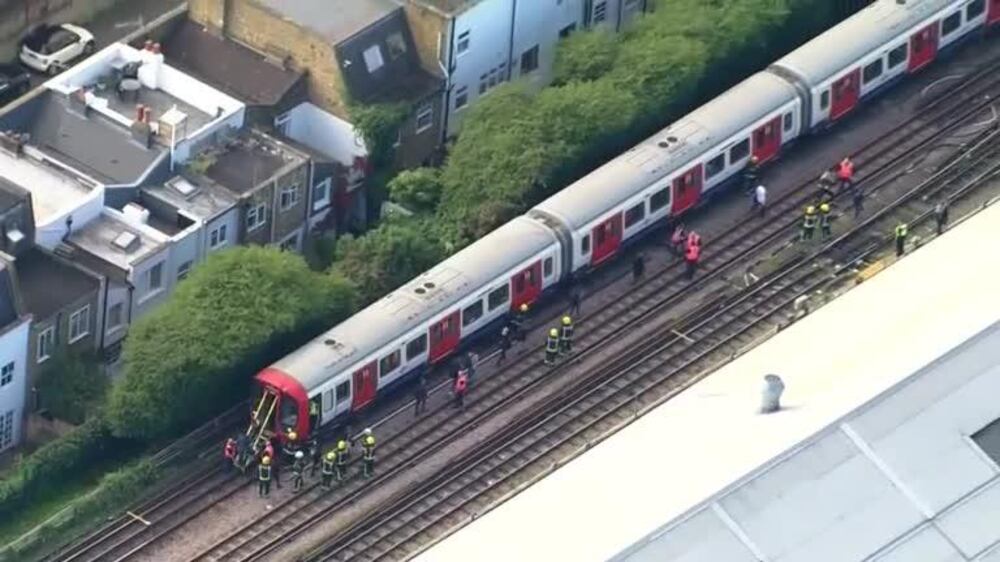 London underground train explosion aerials