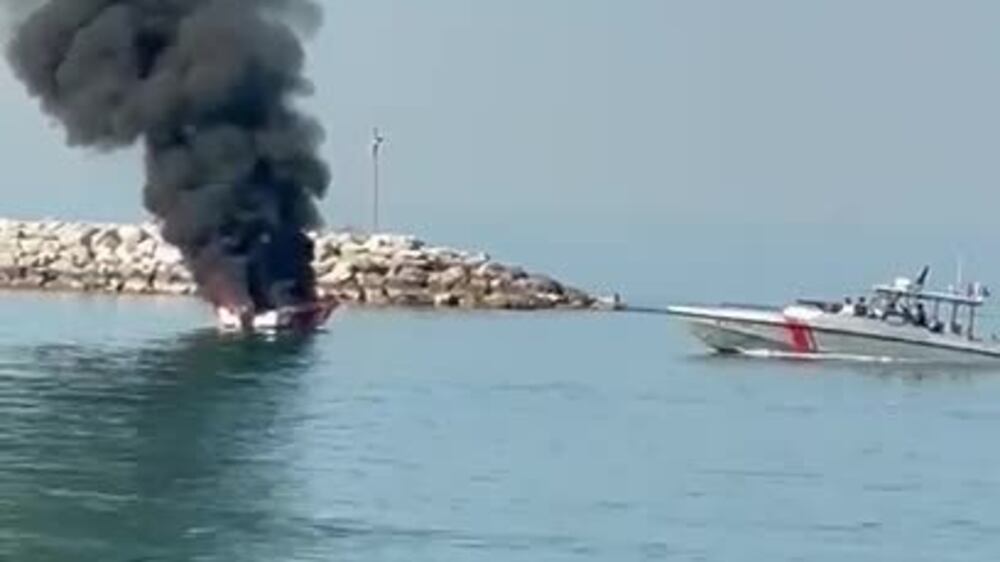 Boat fire Ras Al Khaimah