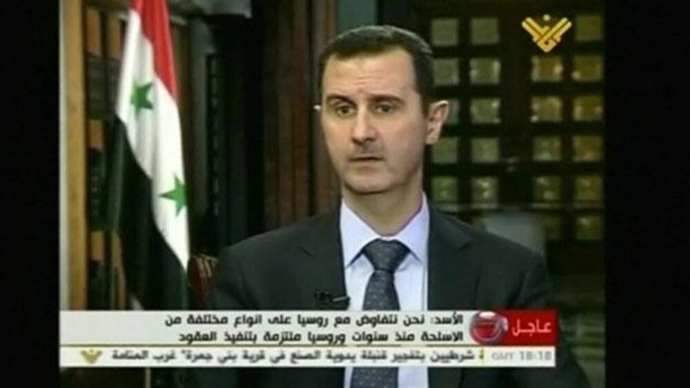Video: Assad - Russia will honor weapons deals