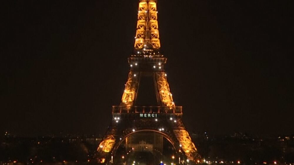 Landmarks light up during coronavirus pandemic