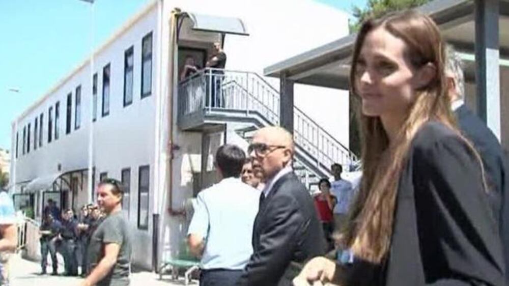 Angelina Jolie tours Lampedusa