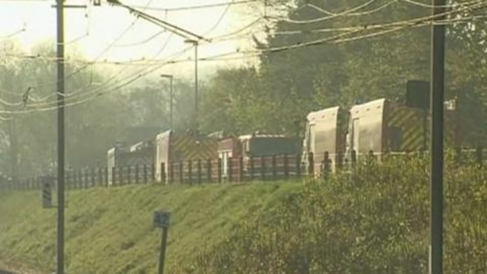 Video: Train carrying toxic chemicals derails, triggering massive fire