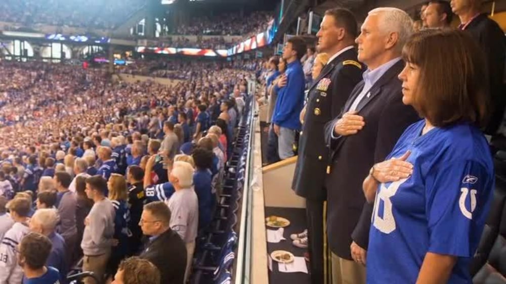 Pence leaves NFL game after players take a knee during US national anthem